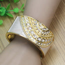 Wide Grooved Cuff Bangle for Women Girls Alloy Fashion  Shiny Punk Cuff