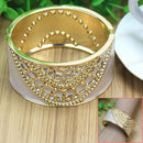 Wide Grooved Cuff Bangle for Women Girls Alloy Fashion  Shiny Punk Cuff