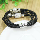 Women's Fashion Ladies Girl Bracelet Jewelry Cross Synthetic Leather Metal