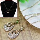 2x Necklace With Pendant Water Drop Transparent Crystal Chain Alloy Jewelry