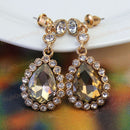 1pair Earrings Water Drop Crystal Women Jewelry Wedding Stud Party Stud