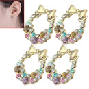 2pairs Women Earrings Circle Diamond Dangle Earrings Jewelry Gifts  Stud