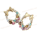 2pairs Women Earrings Circle Diamond Dangle Earrings Jewelry Gifts  Stud