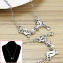 2x Love Pendant Letter Necklace with Plastic Bead Crystals Jewelry Women Girls