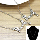 2x Love Pendant Letter Necklace with Plastic Bead Crystals Jewelry Women Girls