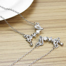 2x Love Pendant Letter Necklace with Plastic Bead Crystals Jewelry Women Girls