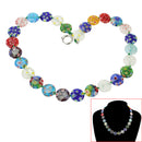 Women Lady Charm Jewellery Colorful Millefiori Glass Beads Link Necklace New 1x