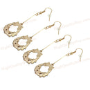 2pairs Circle Earrings Color Crystal Bow Tie Women Jewelry Gifts Hook Stud