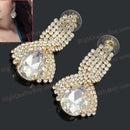 Bridal Earrings Teardrop Dangles Crystal Clear Drop Women Stud Rhinestone