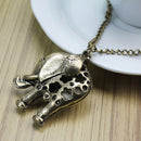 Bronze Toned Long Chain Statement Elephant Pendant Necklace Costume Jewellery