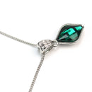 New Green Pendant Necklace Water Drop Teardrop Crystal Alloy Chain Jewel Pretty