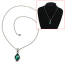 New Green Pendant Necklace Water Drop Teardrop Crystal Alloy Chain Jewel Pretty