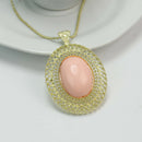 Hollow Drop Pendant Necklace Pink Acrylic Jewelry Simple Pendant Sweater Chain