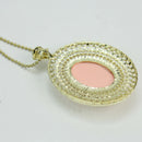 Hollow Drop Pendant Necklace Pink Acrylic Jewelry Simple Pendant Sweater Chain