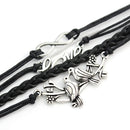 Bracelets Multilayer Metal Fashion Punk Leather Braided Handmade Bracelet