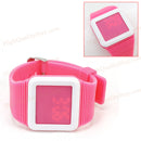 Led-Watch Pink-Strap Silicone-Band Femme New Digital for Girls Adjustable