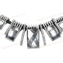 Black Wax Rope Necklace with Faux Crystal Alloy Pendants Women Jewelry
