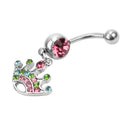 Ring Jewelry Belly-Bar Imperial Crown Body-Piercing Dangle Surgical-Steel