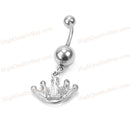 Navel-Rings Body-Jewelry Rose Surgical-Steel Dangle Fashion Bar Crown Jewelry