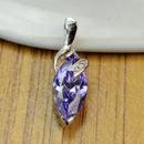 Purple Necklace Pendant Waterdrop Fashion Artificial Crystal Pendant Metal Plate