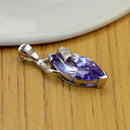 Purple Necklace Pendant Waterdrop Fashion Artificial Crystal Pendant Metal Plate