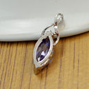 Purple Necklace Pendant Waterdrop Fashion Artificial Crystal Pendant Metal Plate