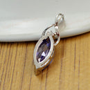 Pendant Charm Waterdrop-Pendant Artificial Rhinestone Tear-Shape Purple Pendant
