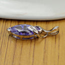 Purple Necklace Pendant Waterdrop Fashion Artificial Crystal Pendant Metal Plate