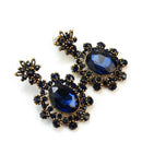 1pair Crystal Hanging-Earrings Wedding-Jewelry Rhinestone Bridal Women Blue