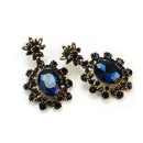 1pair Crystal Hanging-Earrings Wedding-Jewelry Rhinestone Bridal Women Blue