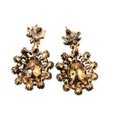 1pair Crystal Hanging-Earrings Wedding-Jewelry Rhinestone Bridal Women Blue
