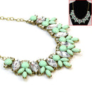 Colors Geometric Crystal Acrylic Bib Chunky Pendant Necklace Chain Fashion