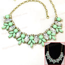 Colors Geometric Crystal Acrylic Bib Chunky Pendant Necklace Chain Fashion
