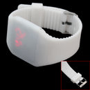 Fashion New Square Mirror Silicone Band Digital Watch LED Watches Metal
