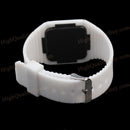 Fashion New Square Mirror Silicone Band Digital Watch LED Watches Metal
