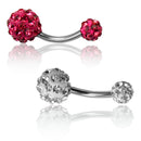 2pcs Piercing Jewelry Bar-Rings Navel Belly-Button Rhinestones Steel Sexy