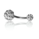 2pcs Piercing Jewelry Bar-Rings Navel Belly-Button Rhinestones Steel Sexy