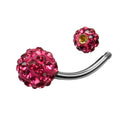 2pcs Piercing Jewelry Bar-Rings Navel Belly-Button Rhinestones Steel Sexy