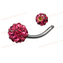 2pcs Piercing Jewelry Bar-Rings Navel Belly-Button Rhinestones Steel Sexy