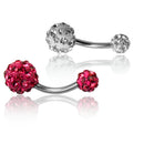 2pcs Piercing Jewelry Bar-Rings Navel Belly-Button Rhinestones Steel Sexy