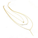 Necklace Pendant Fashion Jewelry Metal Simple-Style Golden-Color Women's 3-Layer