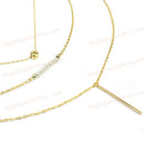 Necklace 3-Layers Pendant Boho Jewelry Golden-Chain Christian Gift Women
