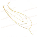 Necklace Collar Jewelry Choker Statement-Bib Multilayer Golden-Chain Fashion