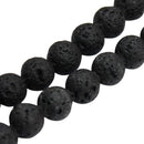 48-52 x Black Lava Rock Loose Spacer Beads Strand DIY Jewelry Craft Findings Hot