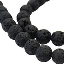 48-52 x Black Lava Rock Loose Spacer Beads Strand DIY Jewelry Craft Findings Hot