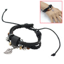 Boho Multilayer Leather Bracelet Bracelets Metal Adjustable Band Beads Decor