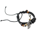 Boho Multilayer Leather Bracelet Bracelets Metal Adjustable Band Beads Decor