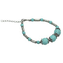 Beads Bracelet Green Turquoise-Stone Tibetan Metal Fashion Women Girl Jewelry