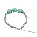Beads Bracelet Green Turquoise-Stone Tibetan Metal Fashion Women Girl Jewelry