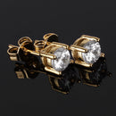 Cubic Zircon Small Stud Earrings For Women Earring Golden Plated Crystal